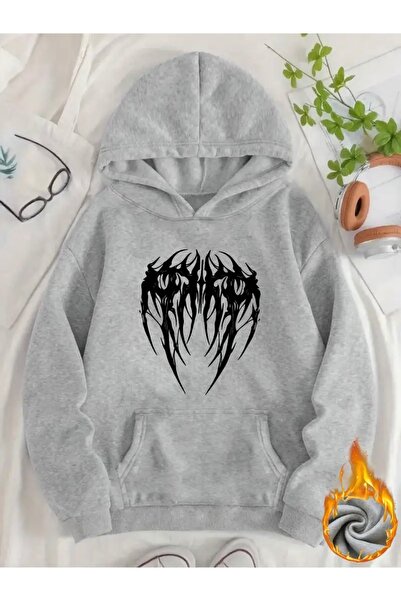 FUFLUNS Gothic Pre-Printed Oversized Unisex Women'S/Men's Hooded Sweatshirt