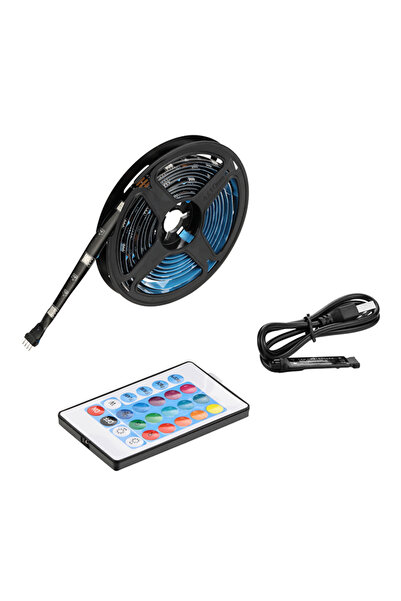 Lawazim شريط إضاءة LED RGB بطول 2 متر - مع جهاز تحكم عن بعد بـ 24 زر - شريط ق...