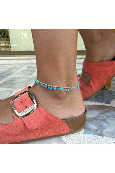 nesdesignn Blue Beaded Anklet