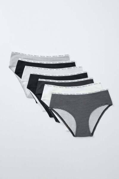 Women'secret B&W printed cotton 7-pack wide panties