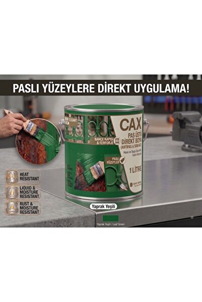 caxcolors CAX Pas Üstü Direkt Uygulanan Antipaslı Sentetik Metal Boyası 1 Lit...