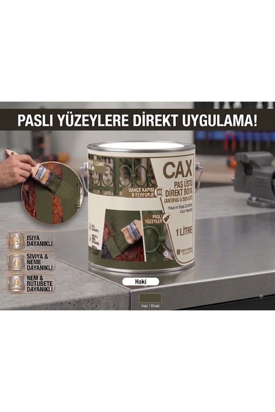 caxcolors CAX Pas Üstü Direkt Uygulanan Antipaslı Sentetik Metal Boyası 1 Lit...