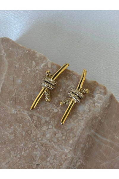 stainless steell Knot Detailed Steel Earrings