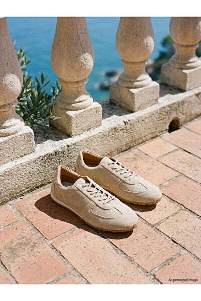 LC Waikiki Lcw Steps Beige Suede Men's Sports Shoes