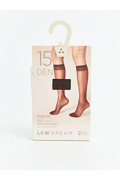 LC Waikiki Rmz Gi̇yi̇m Farkiyla 15 Denier Women's Below Knee Socks 2-Pack
