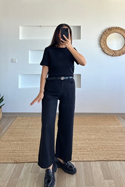 butikhola Black Soft Textured Jeans