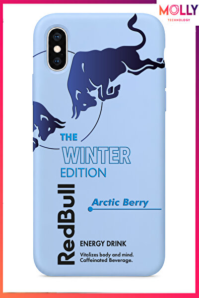 Molly iPhone X/XS İçin Bebe Mavisi Redbull The Winter Edition Desenli İçi Kad...