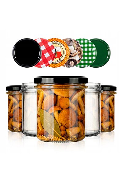 SuperButelki Set Borcane din Sticla cu Capace Filetate, 350 ml, Diametru 7.7/...