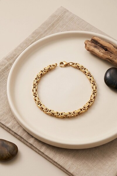 SORA GROUP ®   316L Steel Gold Color King Chain Model Men's Bracelet