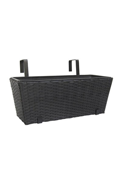 OEM Jardiniera din plastic 7390500, cu suport, pentru balustrada, finisaj rat...