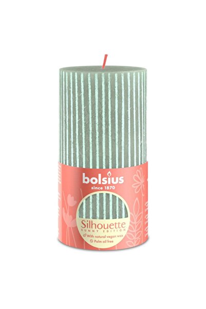 Bolsius Set 3 x Lumanare Stalp Bolsius, Verde, 130 x 68 mm