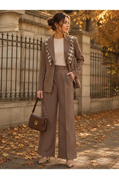 Lavanta Tekstil Collar Detailed Design Jacket and Trousers Set
