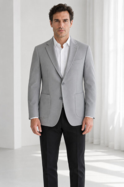 bihan store Men's Bag Pocket 6 Drop Single Jacket 73080-Grey
