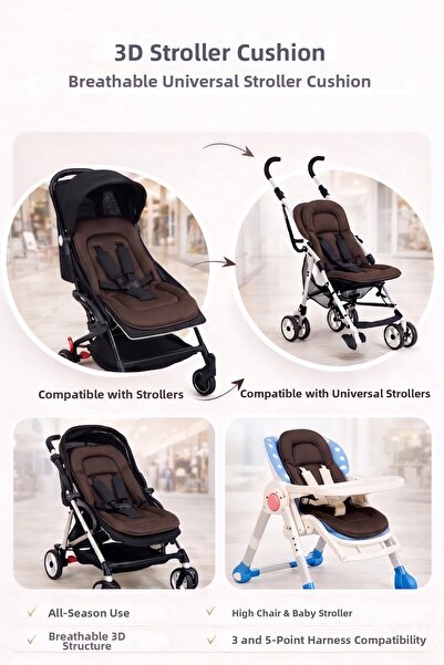 ubeybi Baby Stroller Cushion Universal 3D Mesh Breathable Anti-Sweat Stroller...