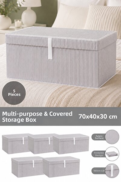 Meleni Home Cutie de depozitare multifuncțională cu 5 capace, organizator Meg...