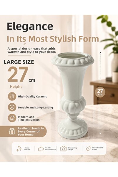 Velorahomee Modern Decorative Ceramic Vase 27 cm Large Size