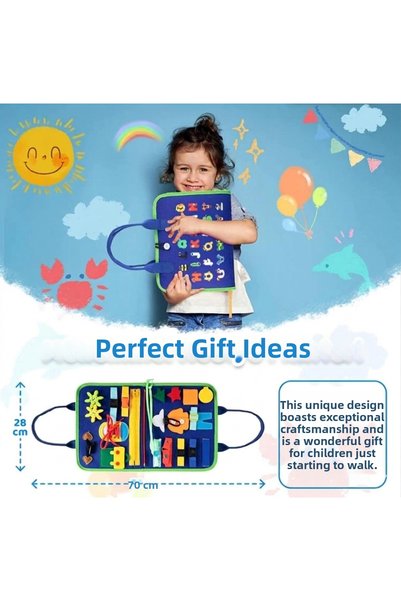 NB market Children's Activity Bag Educational Sensory and Skill Development Toy Zipper Button Lacing Learning Bag