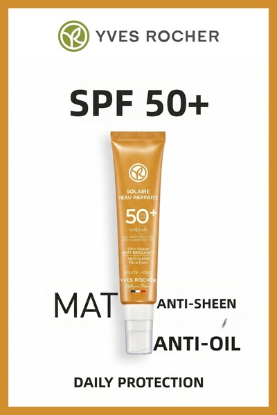 Yves Rocher Spf 50+ Anti-Oil Facial Sunscreen Anti-Blemish Matte Finish Uva U...