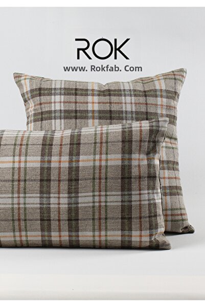 ROKFAB Plaid Patterned Throw Pillow Cover 45X45 cm Decorative Pillowcase
