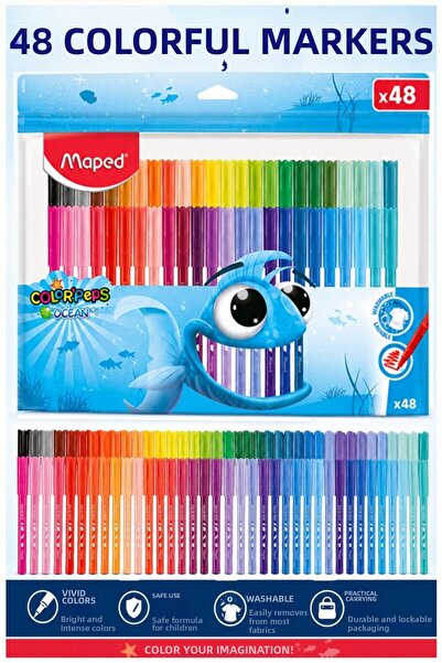 Artmaster قلم فلوماستر 48 لونًا، عبوة واحدة من أقلام فلوماستر مابيد 48 قلمًا،...