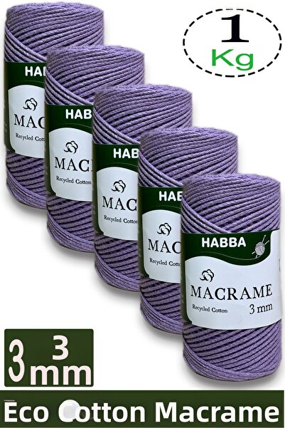 habba respect 1 Kilo Habba Cotton Macrame 3 mm - (Pack of 5) - 206