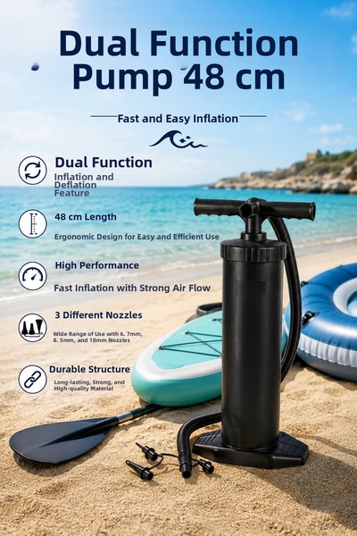 craftivio Dual Function Hand Pump 48 cm - with Inflation and Air Extraction F...