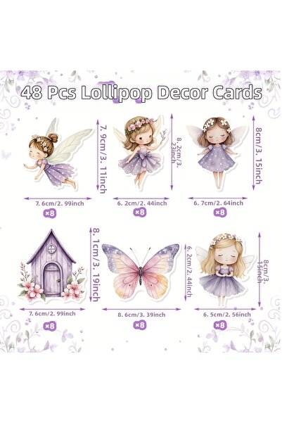 Generic Brand Flower Fairy Themed Hanging Ornament 48 Pieces Party Decoration