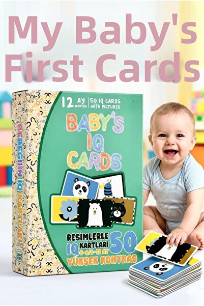 Tıfıl Toys بطاقات الذكاء الأولى لطفلي، بطاقات تعليمية مصورة عالية التباين للأ...