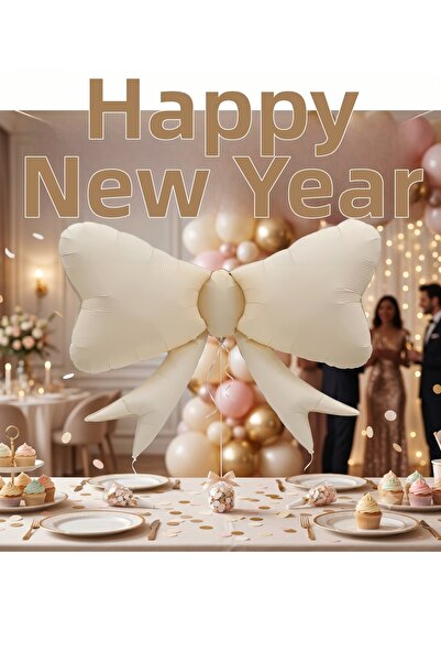 luvissi shelves Cream Bow Tie Foil Balloon - Designed to Make Parties and Spe...