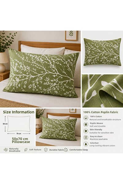 DOĞA EV TEKSTİLİ Doğanın Tüm Renkleri 2-Pack Pillowcases 50X70 - 100% Cotton ...