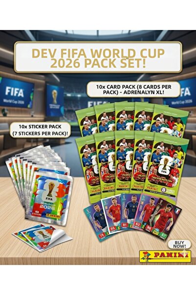 Panini مجموعة بطاقات كأس العالم 2026 أدينالين إكس إل، 10 حزمة ملصقات + 10 حزم...