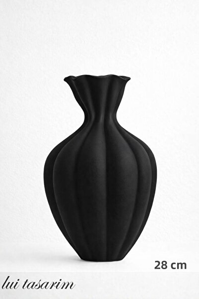Lui Tasarım Vază ceramică în stil scandinav, boemă, elegantă, de culoare neag...