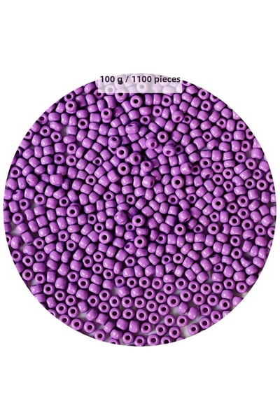 Generic Brand Purple Color 4 mm Approx 1100Pcs / 100 Grams Glass Beads Needle...