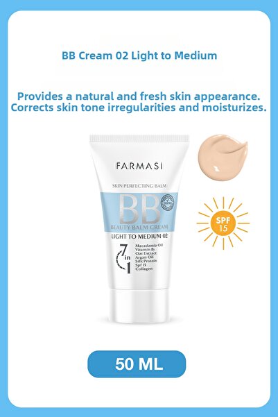 Farmasi Bb Cream |   02 Light to Medium Spf 15 Moisturizing Matte Finish Skin...