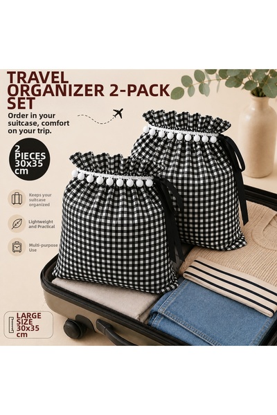 senmasy 2 Pieces Suitcase Organizer Pouch Set 30*35 cm Travel Organizer Large...
