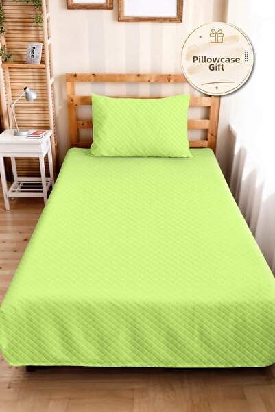 Evimde Bambaşka Set de lenjerie de pat verde uni, modern, pentru dormitor tin...