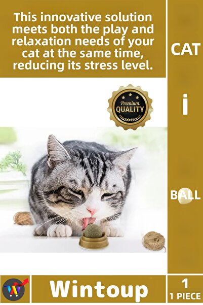 Wintoup # Catball Natural Catnip Wall-Adhesive Rotating Mechanism Teeth Scrat...