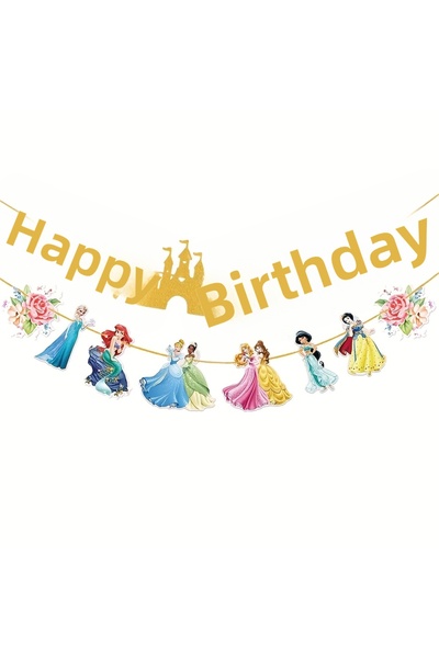 Markasız ucuz Princess Banner Birthday Party Decor