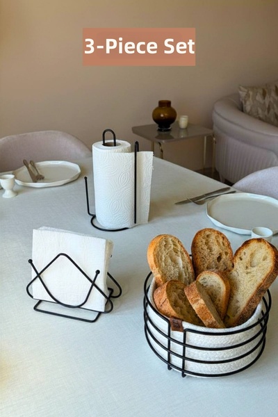 Edora Home مجموعة من 3 قطع حامل مناديل ورقية على شكل مثلث أسود، حامل مناديل و...