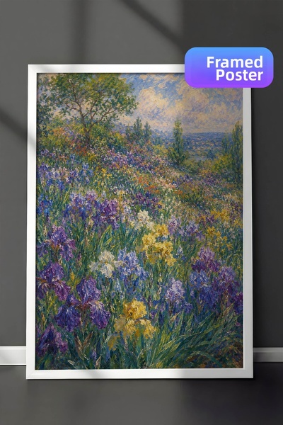 Zestia Pictură murală inspirată de Monet, Grădina Irisului, Grădină Impresion...