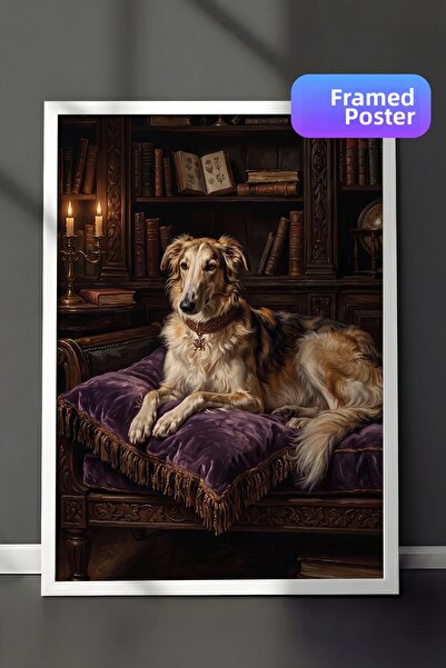 Postifull Dog Poster, White Framed Poster, Old Money Series, No:113201