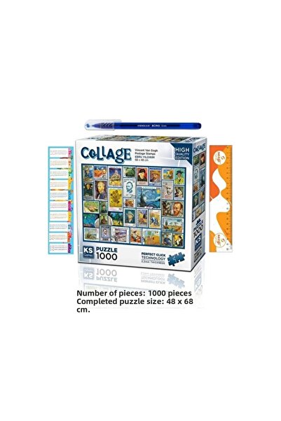 Empressco Colorful Gogh Puzzle 1000 Pieces and Ballpoint Pen Set