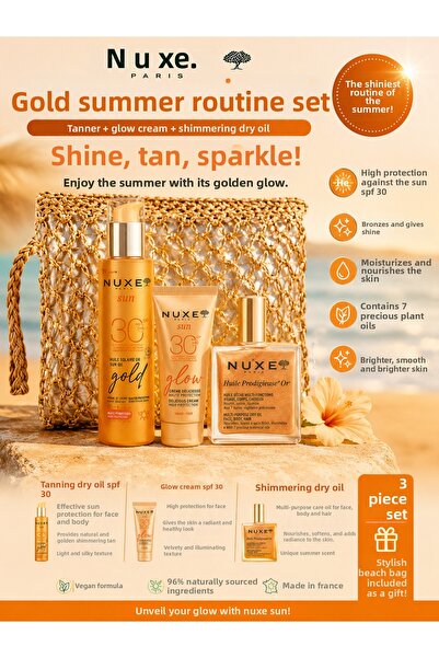 Nuxe Sun Golden Summer Routine Summer Set | Skin Nourishing, Tanning and Radi...