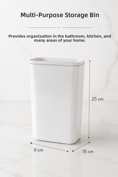 Generic Brand 3-Piece 3 Lt Tablet Detergent Storage Container – Bathroom Kitchen Organizer Box Organizer White