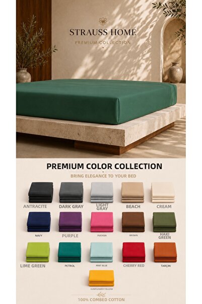 Strauss Ultra Luxury Elastic Bed Sheet 160 Gr Thick Soft Cotton Bed Sheet