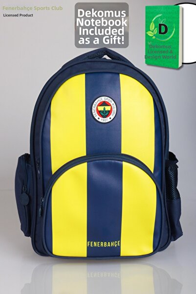 Fenerbahçe حقيبة مدرسية مرخصة من SEASON NEW مع قلم ودفتر جيب DEKOMUS كهدية