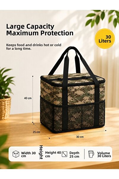 Nerotex 30 Lt. Thermal Cooler Camping and Picnic Bag Thermal Insulated Hangin...