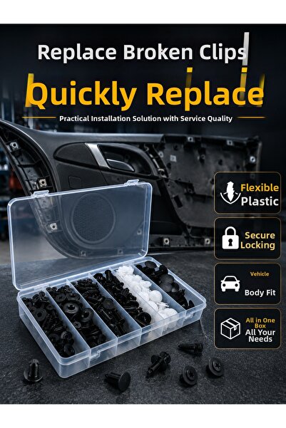 UCUZTEKNO Universal Car Upholstery Clip and Bumper Fixing Pin Set 100 Pieces ...
