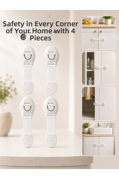 OSKA GLOBAL 4 Pieces Multi-Purpose Child Safety Locks for Cabinets, Drawers, ...