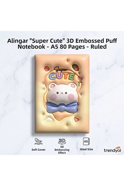 İpek Arya 3D Sponge Embossed Commemorative Daily Memory Notebook 14 × 21 cm 8...